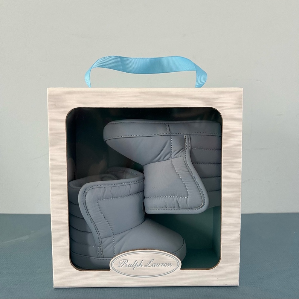 NWT Ralph Lauren Hamilten II EZ Light Blue Baby Pre-Walker Boots - Picture 3 of 10